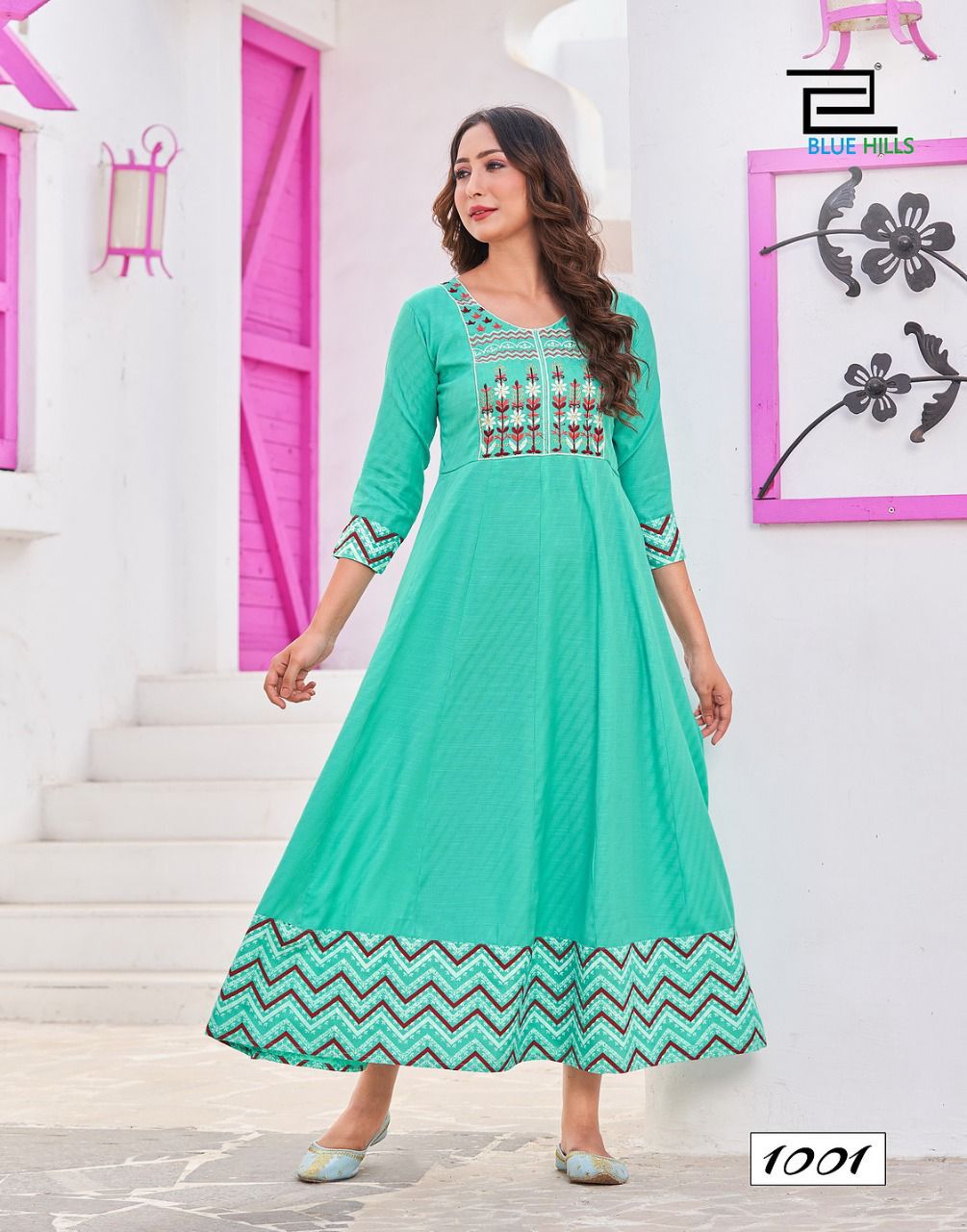 Blue Hills Bachelor 1 Heavy Latest Festive Wear Rayon Anarkali Kurti Collection